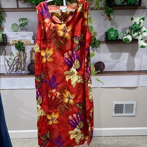 Red and Purple Sleeveless Maxi Sundress 2 X 25 Ptp